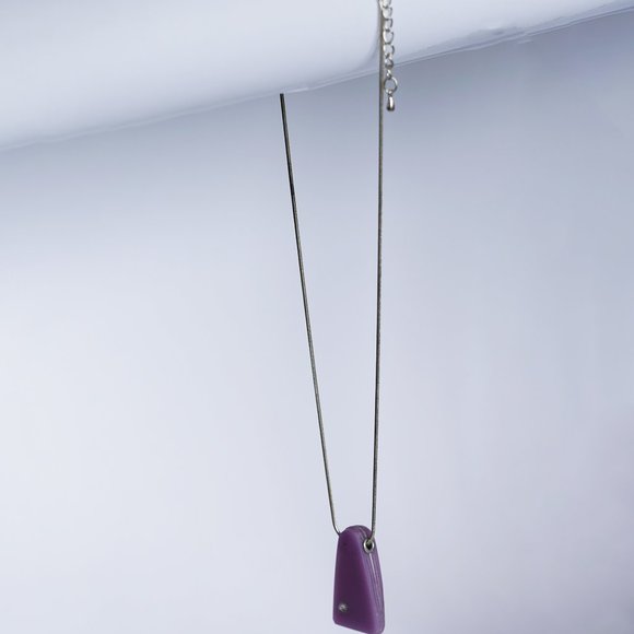 Pink Vinyl Record Pendant with Swarovski - Picture 5 of 5